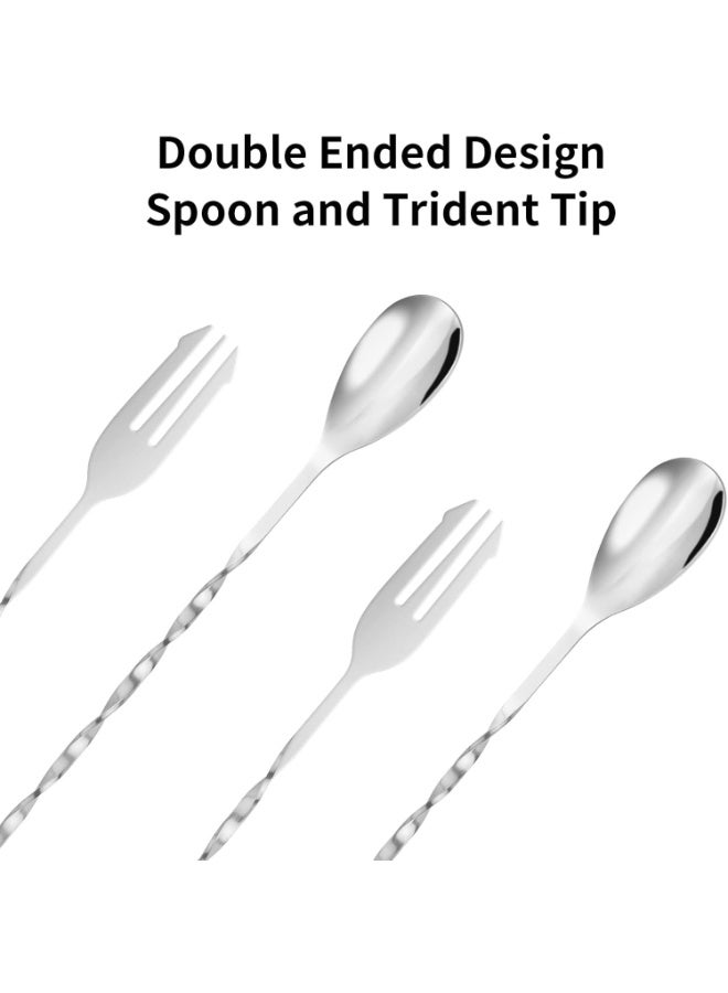 PTTIMFFM Stainless Steel Measuring Cup Set, Dual-Sided Liquid Measures & Long Handle Stirrers for Home and Party Use - Image 4
